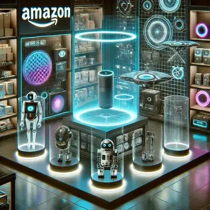 Dalle2025 02 0818.10.11 Afuturisticamazongadgetstorefilledwithhigh Techdeviceslikefloatingsmartassistantsholographicdisplaysandroboticdrones. Talesgo.com